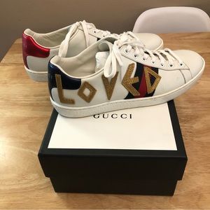 Gucci Ace Sneakers "Loved" Size 8.5 US